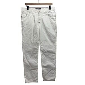 Kiton Napoli Men's Size 50 Slim White Straight Leg 5-Pocket Cotton Stretch Pants
